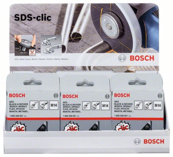 Bosch SDS clic-Schnellspannmutter, 13 mm Dicke. Für kleine Winkelschleifer, 15 Stück