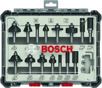 Bosch 15-teiliges Fräser-Set, 8-mm-Schaft. Für...