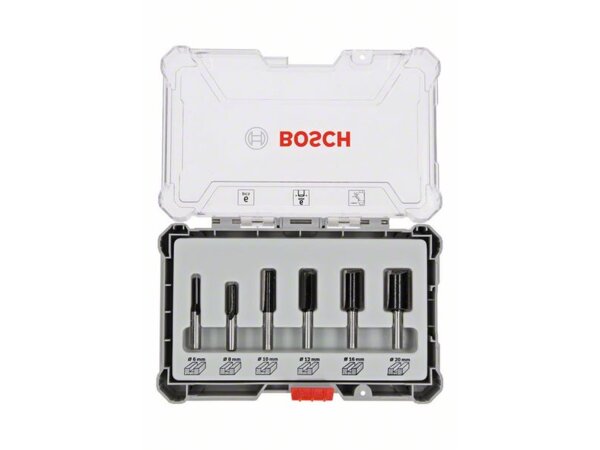 Bosch Fräser-Set, 6-teiliges Nutfräser-Set, 6-mm-Schaft. Für Handfräsen