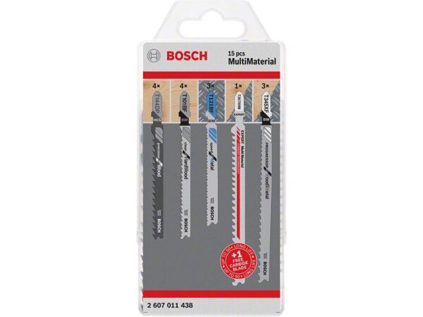 Bosch 15-tlg. Stichsägeblatt-Set für Multimaterial, T-Schaft