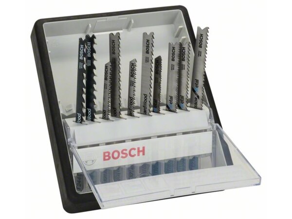 Bosch 10-tlg. Stichsägeblatt-Set Wood and Metal, Robust Line, T-Schaft