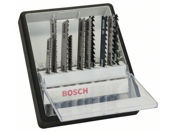 Bosch 10-tlg. Stichsägeblatt-Set Wood, Robust Line, T-Schaft