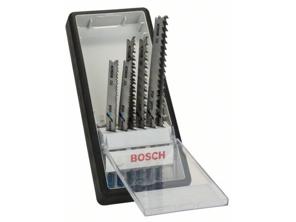 Bosch 6-tlg. Stichsägeblatt-Set Wood and Metal, Robust Line, Progressor, T-Schaft