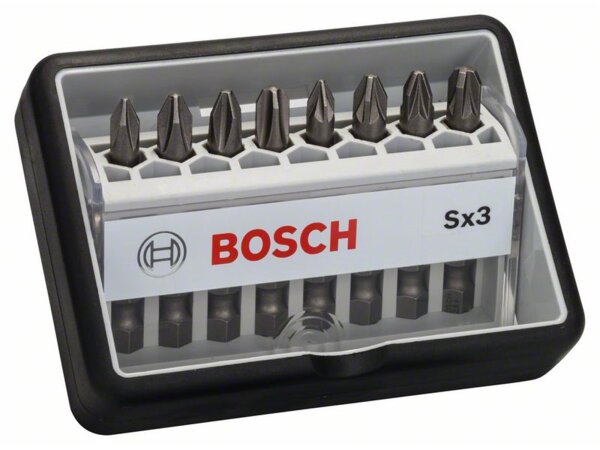 Bosch 8-tlg. Schrauberbit-Set, Robust Line, Sx PH/PZ, Extra Hard-Ausführung