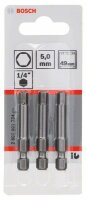 Bosch Schrauberbit Extra-Hart HEX 5, 49 mm, 3er-Pack