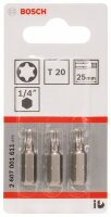 Bosch Schrauberbit Extra-Hart T20, 25 mm, 3er-Pack