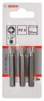 Bosch Schrauberbit Extra-Hart PZ 3, 51 mm, 3er-Pack