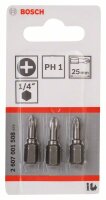 Bosch Schrauberbit Extra-Hart PH 1, 25 mm, 3er-Pack