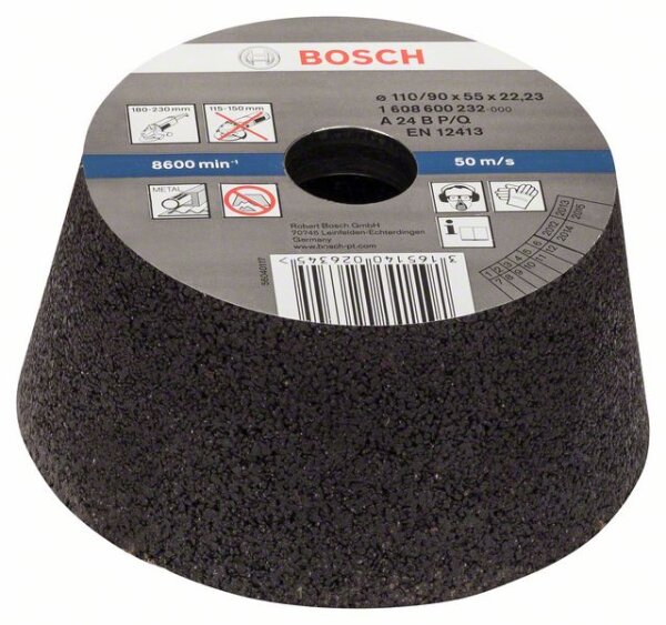 Bosch Schleiftopf, konisch-Metall/Guss 90 mm, 110 mm, 55 mm, K 24