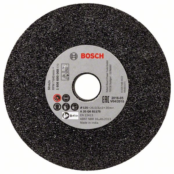 Bosch Schleifscheibe für Geradschleifer, 125 mm, 20 mm, 20