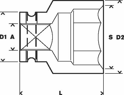 Bosch Steckschlüsseleinsatz, SW 41 mm, L 66 mm, 54 mm, M27, 62,8 mm