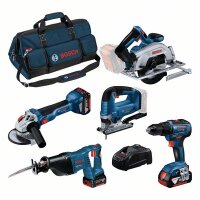 Bosch Combo Kit Set, 5 18V: GSR 18V-55/GWS 18V-10/GKS...