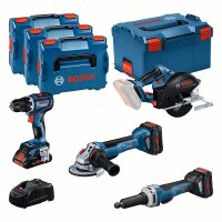 Bosch Combo Kit Set mit 4 18V-Werkzeugen: GSR, GWS, GKM,...