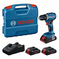 Bosch Professional Set: Akku-Bohrschrauber GSR 18V-45, 3...