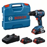 Bosch Professional Set: Akku-Bohrschrauber GSR 18V-55, 3...