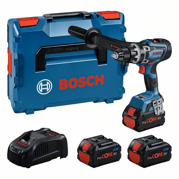 Bosch Professional Set: Akku-Bohrschrauber GSR 18V-150 C, 3 x ProCORE18V 8.0Ah, L-BOXX