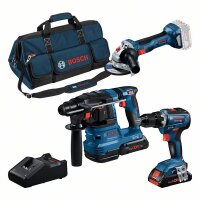 Bosch Combo Kit 3-tlg. kit 18V: GSR 18V-55 + GWS 18V-7 +...