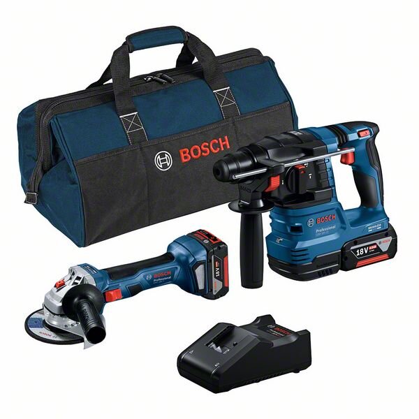 Bosch Combo Kit 2-tlg. kit 18V: GWS 18V-7 + GBH 18V-22 + 2 x 4.0Ah + GAL 18V-40 (C)  Professional