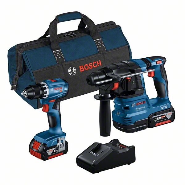 Bosch Combo Kit 2-tlg. kit 18V: GSR 18V-45 + GBH 18V-22 + 2 x 4.0Ah + GAL 18V-40 (C)  Professional