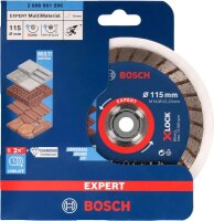 Bosch EXPERT MultiMaterial X-LOCK Diamanttrennscheiben, 115 x 22,23 x 2,4 x 12 mm