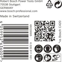 Bosch EXPERT C470 Schleifpapier, 102 x 62/93 mm, K 180, 50 Stück