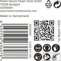 Bosch EXPERT C470 Schleifpapier, 115 x 107 mm, K 120, 50 Stück