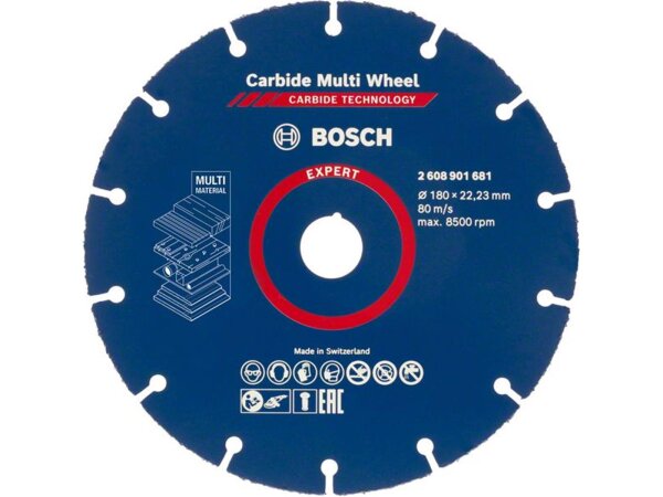 Bosch EXPERT Carbide Multi Wheel Trennscheibe, 180 mm, 22,23 mm